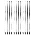 MECCANIXITY Ball Bead Chain Beaded Necklace Chains 5 Inch Adjustable Metal Ball Chains 2.4mm/0.1inch Keychain for Jewelry Making,DIY Craft Projects,Pack of 12(Black) - color: Black
