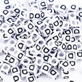 500Pcs Square White Letter Beads D 6X6mm Single Cube Alphabet Beads for Friendship Bracelets Making - color: Square - D