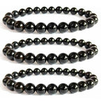 Handmade 8mm Beaded Bracelets For Men Protection Bracelet For Women Chakra Feng Shui Stretchy Handmade Lucky Money Stretchy Crystal Bracelets Best Gifts - color: Black Tourmaline 3PCS