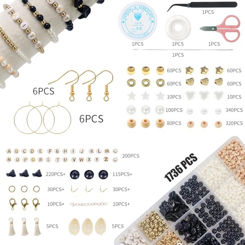 TOIPINIO Bracelet Making Kit Jewelry Making Supplies Kit Natural Stone Beads for Irregular Natural Stone with for DIY Craft Friendship Bracelet/Necklace/Earrings for Adults (Snowflake Obsidian) - color: Snowflake Obsidian