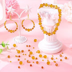 4 Strands Faceted Glass Beads Crystal 3/4/6/8mm Rondelle Transparent Glass Loose Spacer Beads for DIY Bracelet Necklace Wristband Keychain Jewelry Craft Making, Deep Orange - color: 3/4/6/8mm-Deep Orange