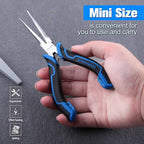 SPEEDWOX Mini Needle Nose Pliers Serrated Jaw with Protective Cover Needle Nose Pliers For Jewelry Making Mini Precision Wire Looping Fine Plier For Jewelry Making Wire Bending Small Object Gripping - style: Needle Nose Pliers Serrated Jaw with Cover