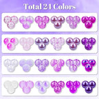 PAXCOO 720pcs Glass Beads for Jewelry Making 8mm, 24 Colors Bead Bracelet Making Kit Purple Round Loose Beads for Bracelet Earring Necklace Jewelry Making Supplies - color: Purple