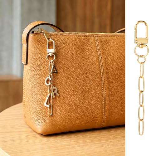 Hzopcw 20pcs Gold Keychain Making Kit, Key Ring Swivel Snap Hook Chains, Extender Keychain Bag Charm Kits for DIY Crafts Jewelry Making Handbag Purses- B Style - color: Gold-20pcs-B Style