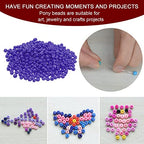 HARFINGTON 2000Pcs Small Glass Beads 6/0 4mm Loose Tiny Round Small Beads for Bracelet Earring Rings Jewelry Making, Blue Purple - color: Blue Purple