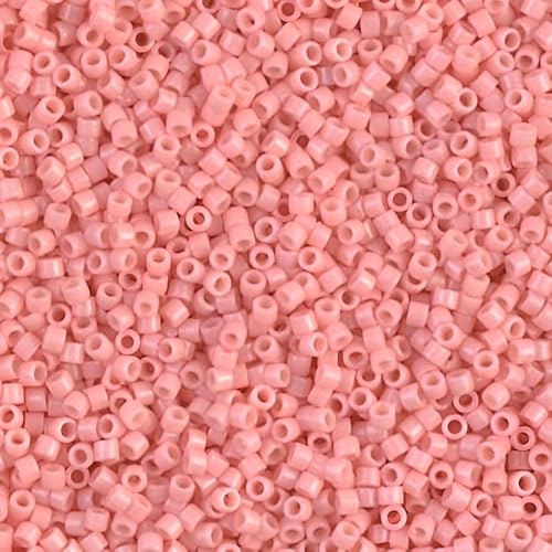 Miyuki Delica Seed Beads Bundle: Size 11/0, Duracoat Opaque Lychee (DB2113), Lt Watermelon (DB2114) & Guava (DB2115) - 3 Tubes of 7.2 Grams ea
