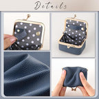 Zivyes Mini Jewelry Box Travel Small Coin Purse Organizer Case Genuine Leather Tiny Size (B-blue) - color: B-Blue-Standard