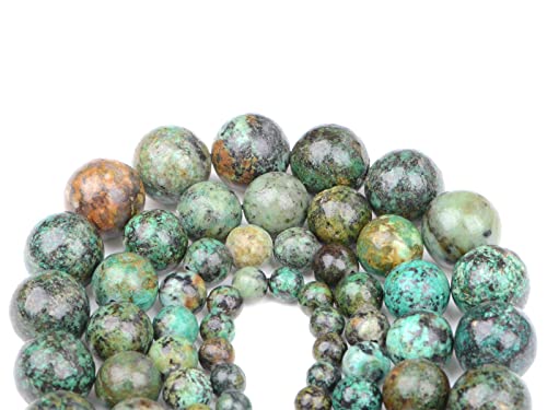 Bymitel 90 pcs Natural Genuine Real Round Loose Stone Beads Gemstone Spacers for Charm DIY Jewelry Making 15.5" per Strand 4mm (African Turquoise, 4mm) - color: African Turquoise, size: 4mm