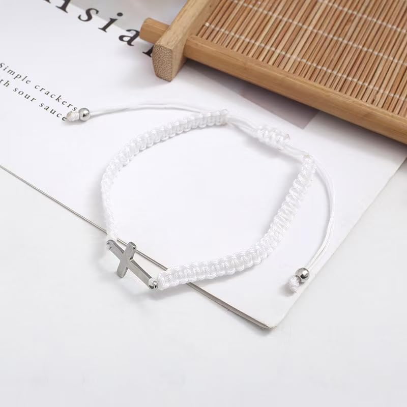 1mm White Nylon String for Bracelets, QBJAYTY 100 Yards Satin Nylon Cord for Macramé, Blinds, Wind Chimes, Bracelet String for Bracelets Necklaces Pendants Making (1mm White) - size: 1mm, style: white