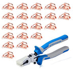 SPEEDWOX 20 Pcs 0.8" Rose Gold Key Fob Hardware Set, 8 Inches Glass Breaking Pliers with Rubber Tips, for Wristlet Keychain Key Lanyard Making - size: 0.8" Rose Gold