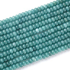 76pcs 5x8mm Natural Stone Dark Blue Rondelle Spacer Loose Beads Abacus Disk Stone Round Loose Gemstone Beads for Jewelry Making DIY Bracelet Necklace - color: Dark Blue Stone
