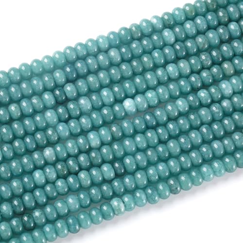 76pcs 5x8mm Natural Stone Dark Blue Rondelle Spacer Loose Beads Abacus Disk Stone Round Loose Gemstone Beads for Jewelry Making DIY Bracelet Necklace - color: Dark Blue Stone