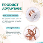 Hobbyworker 26 Gauge Bare Copper Wire 423FT/0.4mm Beading Craft Wire for Jewelry Making - size: 26 Gauge