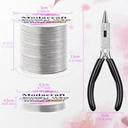 3Rolls 20/24 Gauge Silver Wire with 4 in 1 Jewelry Pliers, Modacraft Tarnish Resistant 20 Gauge Craft Wire 24 Gauge Jewelry Wire for Jewelry Making Supplies and Craft - color: Silver, size: 20/24 Gauge Set