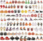 SANNIX 110Pcs 55 Pairs Halloween Charms Gold Enamel Jewelry Pendants for Halloween Earring Bracelet Necklace Craft Making - style: Halloween Charms-55 Pairs