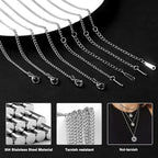 Cadikez 24PCS Stainless Steel Curb Chain Necklace Bulk, 1.5mm 18inch Stainless Steel Finished Flat Twisted Link Chains for Necklace Jewelry Making - color: 1.5mm Stainless Steel