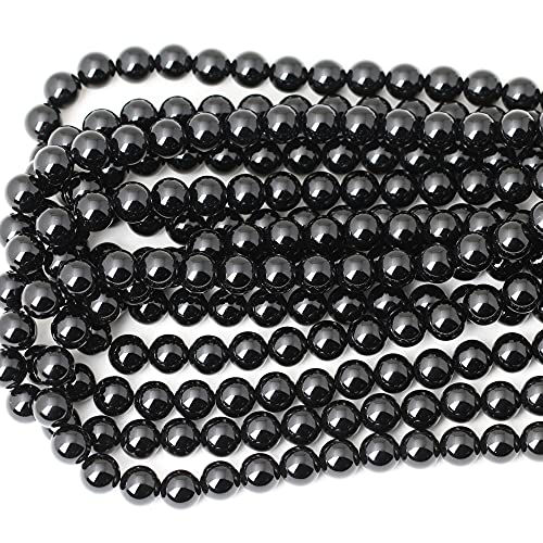 35PCS 10mm Black Smooth Polish Onyx Agate Gemstone Round Loose Beads for Jewelry Making 1 Strand 15" - color: Black Onyx, size: 10mm 35pcs