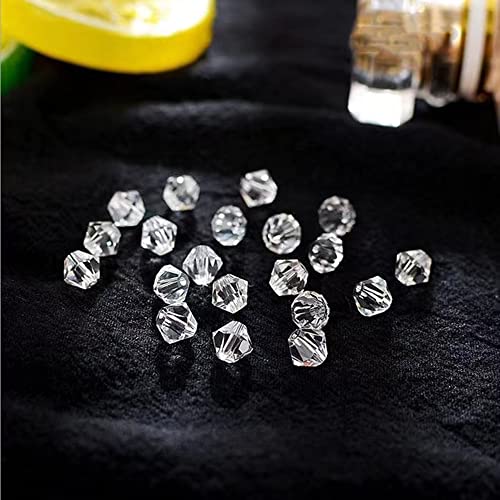 1700pcs Clear Bicone Crystal Beads 2mm 3mm 4mm 5mm 6mm Crystal Glass Bulk Faceted Beads for Necklace Bracelet Earrings DIY Jewelry Crafts Making Supplies - color: Clear, size: 2mm 3mm 4mm 5mm 6mm