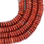 JOE FOREMAN 2x6mm Natural Red Jasper Gemstone Heishi Disc Rondelle Spacer Beads for Jewelry Making Full 15" Strand Energy Stone Healing Power Crystal - color: Red Jasper