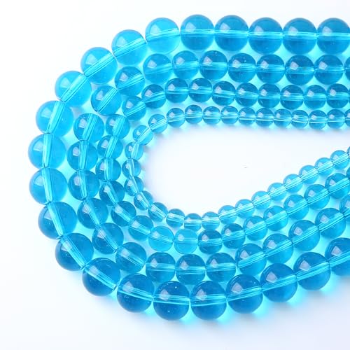 90pcs 4mm Topaz Blue Crystal Glass Beads Round Loose Spacer Beads for Jewelry Making DIY Bracelet Necklace (Blue Crystal Glass, 4mm) - color: Blue Crystal Glass, size: 4mm