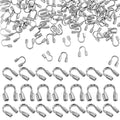 200PCS Wire Guards for Jewelry Making, Stainless Steel Wire Guardian Protectors, U Shape Wire Guard Loops Thread Protector, Silver U Shape Wires Guard Loops for Earring Bracelet Necklace DIY