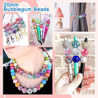 DanLingJewelry 50Pcs 20mm Candy Color Acrylic Round Beads Colorful Plastic Bubblegum Round Beads for Jewelry Making Kit - color: 50pcs - mix