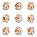 Craftdady 30Pcs 12mm Crystal Rhinestone Rondelle Spacer Beads Light Gold Disco Ball Loose Beads for Jewelry Making - color: Light Gold-12x10mm