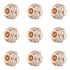 Craftdady 30Pcs 12mm Crystal Rhinestone Rondelle Spacer Beads Light Gold Disco Ball Loose Beads for Jewelry Making - color: Light Gold-12x10mm