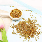 Bala&Fillic Golden Color 4mm Seed Beads About 1200pcs/100Grams in Bag, 6/0 Glass Craft Beads for Making Bracelet and Necklace (Golden) - color: Golden -4mm
