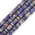 JOE FOREMAN 2x6mm Natural Blue Sodalite Jasper Stone Heishi Disc Rondelle Spacer Beads for Jewelry Making Full 15" Strand Energy Stone Healing Power Crystal - color: Blue Sodalite Jasper 2