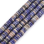 JOE FOREMAN 2x6mm Natural Blue Sodalite Jasper Stone Heishi Disc Rondelle Spacer Beads for Jewelry Making Full 15" Strand Energy Stone Healing Power Crystal - color: Blue Sodalite Jasper 2