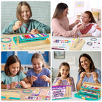 TingingYuli Friendship Bracelet Making Kit for Girls 8-12, DIY String Bracelet Maker with 3-Layer Storage Box, Arts and Crafts for Kids Ages 6-12, Easter Christmas Birthday Gift Set - color: Yellow/Blue