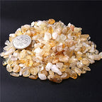 Natural Stone 500 pcs Yellow Crystal, Undrilled Irregular Chip Gemstone Beads - Fish Tank & Decorative Energy Stones - color: Yellow Crystal