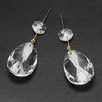 AHIER 10Pcs Clear Crystal Teardrop Chandelier Prism Pendants Shiny Glass Crystals Beads for Light Lamp, Jewelry Making. (Teardrop)