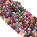 BEADIA Faceted Natural Tourmaline Agate Stone Round Beads 6mm 36cm/Strand for Jewelry Making - color: Tourmaline Agate, size: 6mm