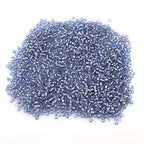 Perlin Glass Seed Beads 2mm 11/0 Round Mini Small Pony Beads 6500pcs for Making Earrings Bracelets Pendants Waist Jewelry DIY Handmade Silver Lined Color Kit (Sapphire Blue) - color: Sapphire Blue