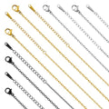 25pcs Stainless Steel Necklace Chains Three Color Cable Jewelry Necklace Bulk Craft Handmade Jewelry Chain with Adjustable Extender - color: Black Cable Chain