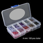 BEADNOVA Satin Pearls Beads for Crafts Tiny Loose Glass Imitation Pearls for Jewelry Making (4mm, 1000pcs, Multi Color) - color: 4mm 1000pcs Mix Lot M04