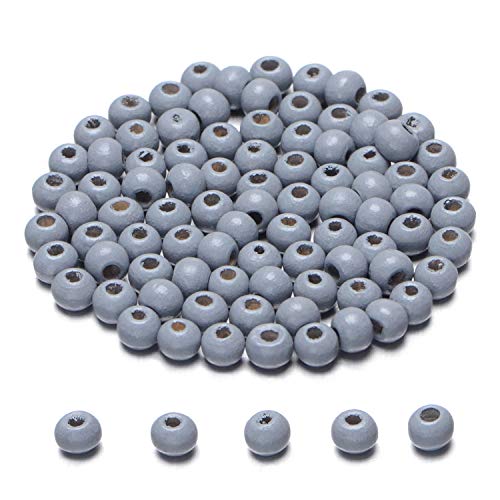AD Beads Wood Spacer Loose Wooden Craft Beads Big Hole Beads Assorted for Necklace Bracelet Craft Making Decoration 4x6mm 400pcs, Gray - color: Gray, size: 4x6mm 400pcs