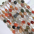 MJDCB Natural Irregular Shape Stone Beads 6-8mm Colour Quartzrutilated Gemstone Energy Cured for Jewelry Making Necklaces - color: Colour Quartzrutilated
