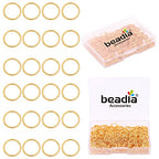 BEADIA 18K Gold Plated Jump Rings Non Tarnish 8mm 300pcs for Jewelry Making Findings - color: Gold, size: 0.7x8mm