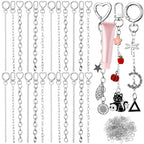 Liliaafar 48 Set Keychain Making Kit Gold Silver Metal Keychain Clips with Key Ring Swivel Snap Hook Lobster Claw Clasps Extender Chain Bulk for DIY Craft Lip Gloss Bag Accessories Gift (Silver) - color: Silver