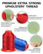 FIVEIZERO Extra Strong Upholstery Thread,Red 1000 Meters Bonded Nylon Thread for Denim Leather,Craft,Machine,DIY and Home (1 Pack) CJ - color: Red