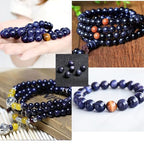 Natural Blue Stars Shine Stone Gemstone Round Crystal Energy Jade Beads Stone Beads for Jewelry Making DIY Bracelet Necklace Jewelry Making 1 Strand 15.5inch 45PCS 8MM - color: Blue stars shine stone, size: 8MM