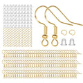 925 Sterling Silver Earring Hooks, 750PCS Gold Earring Hooks Kit 250PCS/125Pairs Hypoallergenic Ear Wires Fish Hooks with 250 PCS Gold Open Jump Rings and 250PCS Rubber Ear Backs for Jewelry Making - size: 750pcs-gold