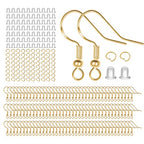 925 Sterling Silver Earring Hooks, 750PCS Gold Earring Hooks Kit 250PCS/125Pairs Hypoallergenic Ear Wires Fish Hooks with 250 PCS Gold Open Jump Rings and 250PCS Rubber Ear Backs for Jewelry Making - size: 750pcs-gold