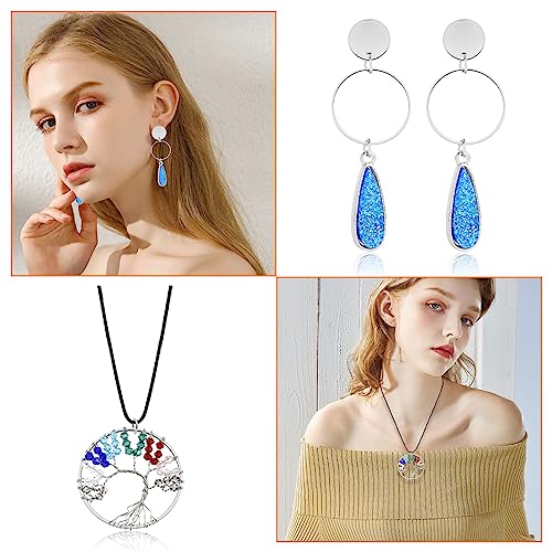 40pcs Earring Hoop Jewelry Making,60mm Beading Hoop Earrings Hypoallergenic Round Earrings Open Back Bezel Pendants for Jewelry Finding DIY Craft Women Gifts(Silver) - color: Silver