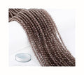 AD Beads Natural Gemstone Diamond-Cut Micro-Faceted 4mm Small Round DIY Necklace Bracelet Jewelry Making Beads (Smoky Quartz) - color: Smoky Quartz