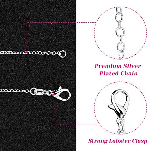 Cridoz 36 Pack Necklace Chain Bulk, Silver Plated Necklace Chains for Jewelry Making, 1.2 mm (20 Inches) - size: 20 Inches