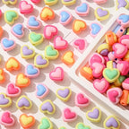 150pcs Acrylic Beads Colorful Heart Beads Rainbow Heart Beads for Jewelry Making Handmade DIY Bracelet, Charms Keychain Craft Supplies (Rainbow Heart) - color: rainbow heart